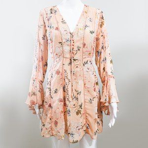 V Cristina Peach Flowy Dress Size M